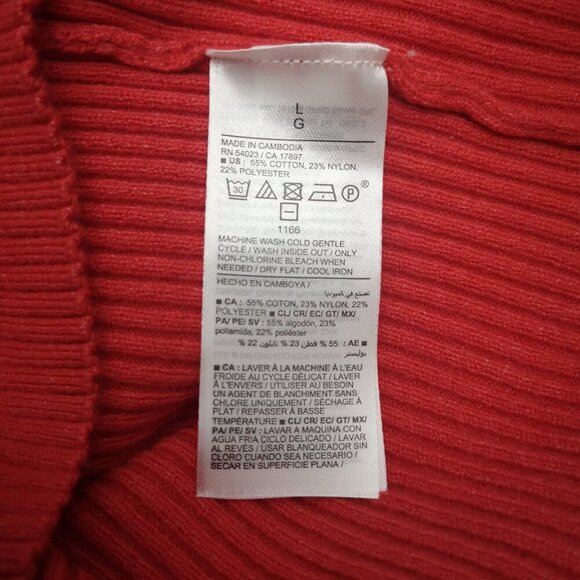 NWT Old Navy Girls Size Large Red Square Neckline Sweater - Picture 5 of 10